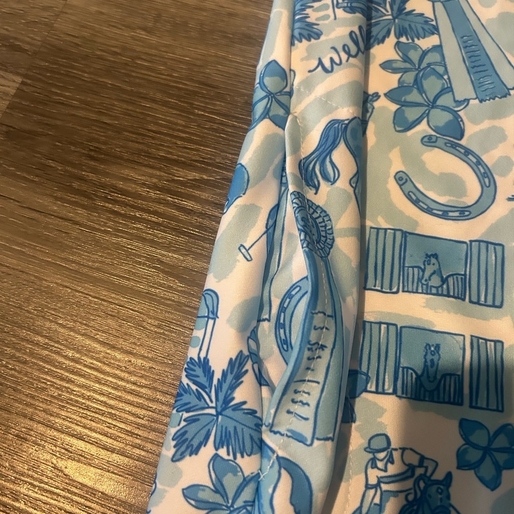 Kaeli Smith Blue and White Equestrian Print Midi Dress - Picture 5 of 7